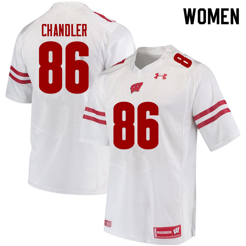 Wisconsin Badgers Women's #86 Devin Chandler NCAA Under Armour Authentic White College Stitched Football Jersey IE40V84VX